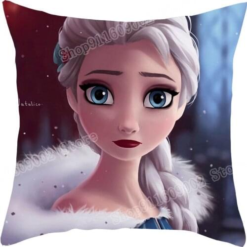 Disney Anime Pillow Case Frozen Alsa Anna Party Home Decorations Pillow Cases Home Decor Birthday Pillow Cover Decorative Cotton