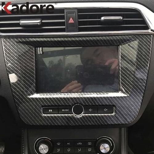 For MG Zs SUV 2017 2018 ABS Carbon Fiber Matte Center Control Navigation Decorative Cover Frame Trim Interior Accessories