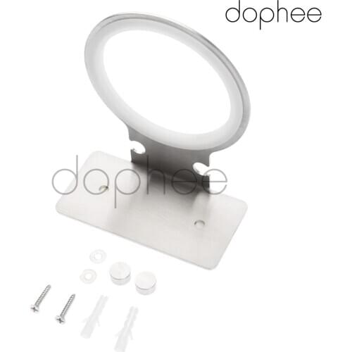 Dophee 1pcs Stainless Steel Hair Dryer Stand Holder Self-Adhesive or Drilling Wall Mounted Stick For Kitchen Bathroom Usage