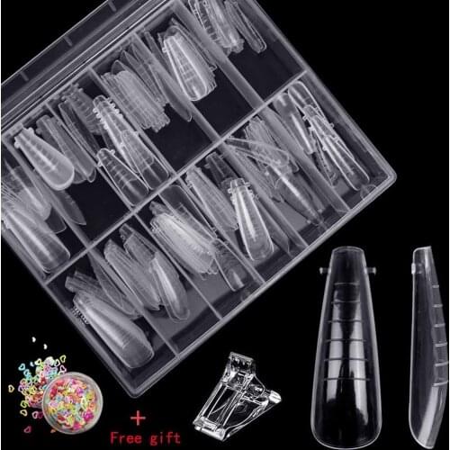 120/60pcs Dual Forms For Nails Quick Building Nail Art UV Gel Extension Mold DIY Tools Upper Forms For Nails Tips