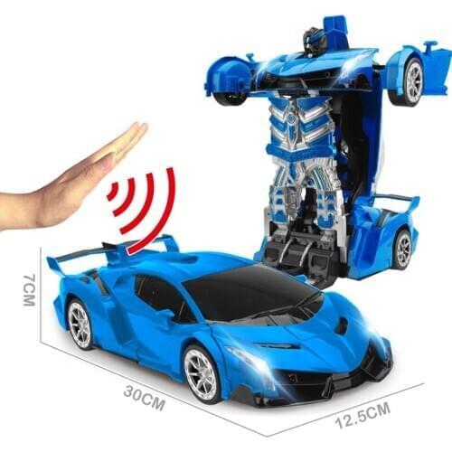 2.4Ghz Induction Transformation Robot Car 1:14 Deformation RC Car Toy led Light Electric Fightint Robot Models Gift for Boy Y156