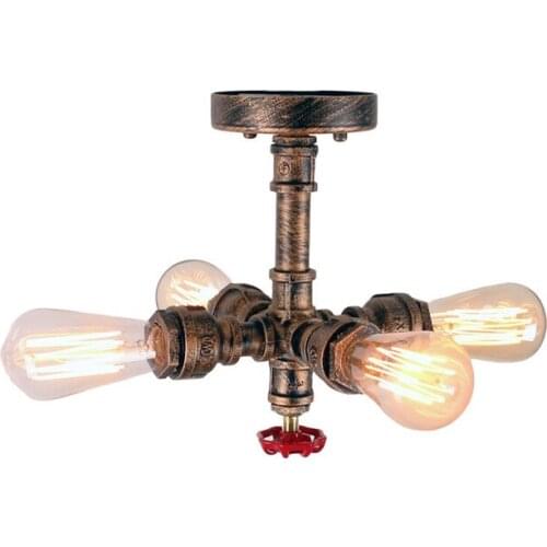 Loft Industrial Ceiling Lights American Country Retrowaterpipe Retro Ceiling Lamps LED Edison Lamp Home Lighting