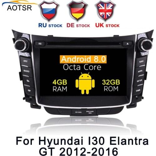 IPS Screen Android 8.0 Car Radio GPS stereo For Hyundai I30 Elantra GT 2012 2013 2014 2015 2016 Car DVD Player Head unit 8 Core