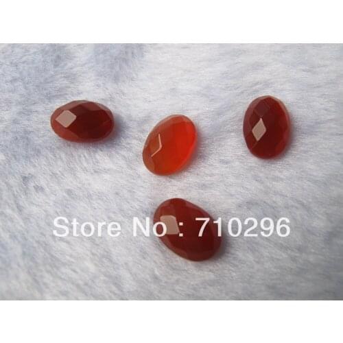 Natural Redd agat e Carnelian Bead Cabochons 9x13mm faceted oval gem stone cabochons Ring,pendants Jewelry DIY 10pcs/lot