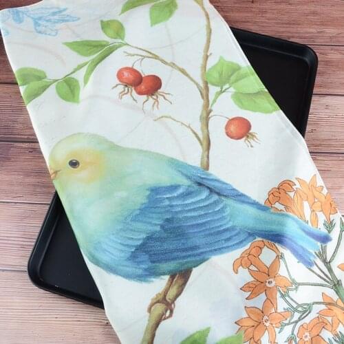 Square Silk Scarf Women Fashion Bird Print Small Neck Scarfs Office Lady Hair Band Foulard Hand Kerchief Female Bandana Shawl