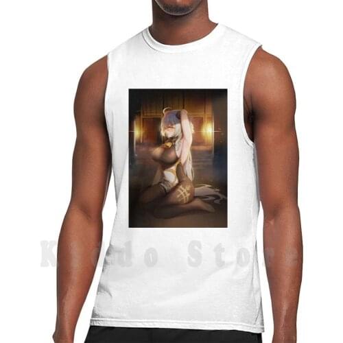 Lewd Genshin Impact-Ganyu-Ecchi Hentai # 31 tank tops vest sleeveless Ganyu Genshim Impact Stockings Womens White Anime