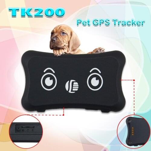 Mini Pet GPS Tracker TK200 Waterproof IP66 Dogs/Cats GPS Tracker TK200 Realtime Tracking Low Battery Alarm Car-styling Locators