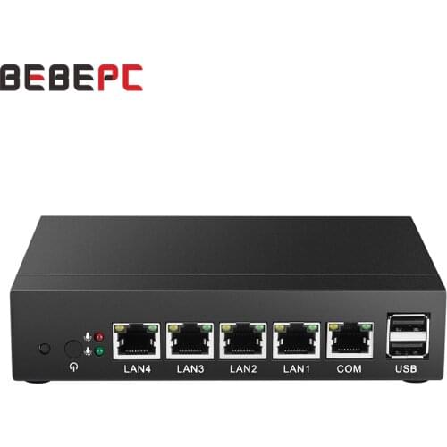 BEBEPC Mini PC PfSense Celeron J1900 N2830 4LAN Gigabit Ethernet Router Firewall Fanless Industrial Mini Computer Ubuntu 4-RJ45