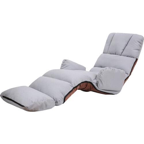 Multiple Adjustable Lazy Sofa Modern Minimalist Linen Floor Chaise Fabric Upholstery Removable and Washable Bay Window Armchair