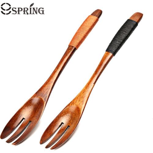 2pcs Wood Forks Set for Dessert Cake Fruit Japanese Style Small Wood Forks for Kids Wooden Utensils Kitchen Fork Cutlery