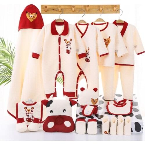 Newborn Clothes Baby Gift Pure Cotton Baby Set 0-12 Months Autumn And Winter Kids Clothes Suit Unisex Without Box