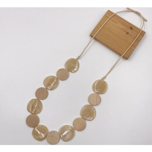 Kara&Kale Boho Fashion Jewelry Gothic Collar Necklace Wax Cord Acrylic and Wood Beads Earthy Collares Necklace Women Accessories