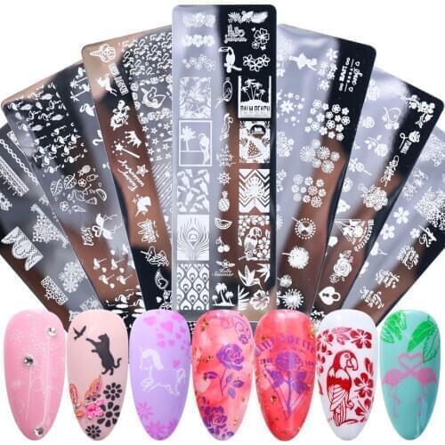 Nail Stamping Plates Floral Valentines Day Butterfly Petal Stainless Steel Template Nail Art Image Texture DIY Plate Tools