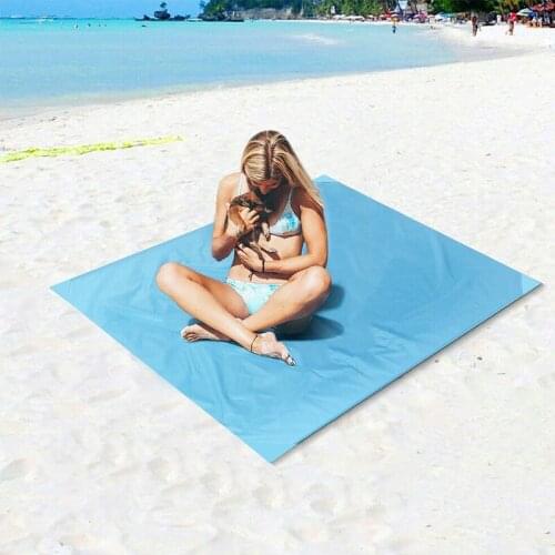 Portable Folding Beach Blanket Lightweight Waterproof Sandproof Mini Picnic Mat for Travel Hiking Camping MC889