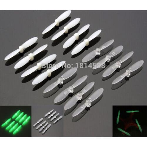 High quality wholesale CX10-006 White luminous and transparent Blade Propeller Prop For Cheerson CX-10 CX-10A CX-11 CX-12 16PCS