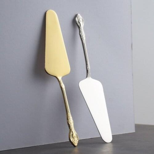 304 Stainless Steel Embossed Handle Cake Spatula Creative Palace Retro Bread Knife Pizza Knife Spatula Baking Household