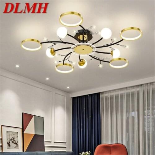 DLMH Contemporary Pendant Light Nordic LED Lamps Branch Crystal Fixtures Decorative for Home Living Bed Room