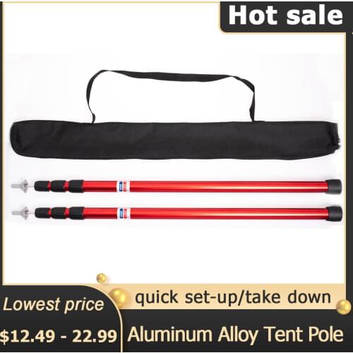 Thicken Aluminum Alloy Tent Pole Adjustable Tent Support Rods Beach Shelter Tarp Awning Pole Poles for Camping Hiking Tent