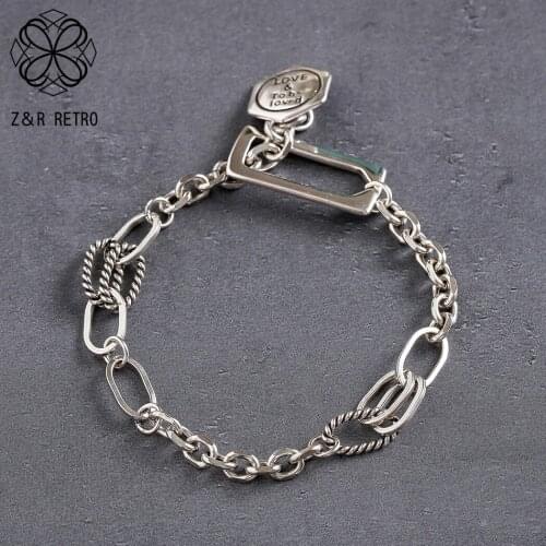 Vintage Bracelets & Bangles on Hand Silver Color Suspension "To be loved" Pendants Costume Jewelry for Women Kpop Accessories