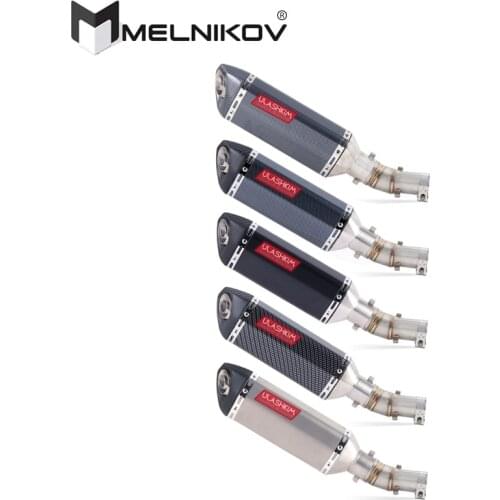 ER 6N 6F Motorcycle Exhaust Muffler Middle Link Pipe Slip On For Kawasaki ER6N ER6F NINJA650R Exhaust 2009 - 2016