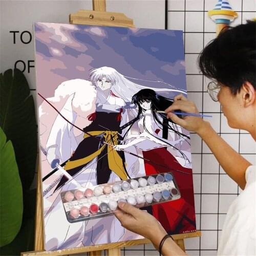 Japanese Anime Fairy Tail Painting By Number Poster Home Decoration Calligraphy Painting Art Brush Set Crafts Adult Child Gift