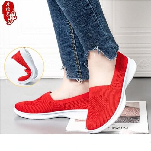 Women Shoes Knitting Sock Womens Sneakers Slip On Shoes Lightweight Flat Womens sports shoes Plus Size Loafers166