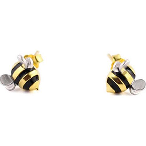 925 Sterling Silver Women Jewelry Animals Bee Stud Earrings for School Girls Kids Gift pendientes oorbellen eh1425