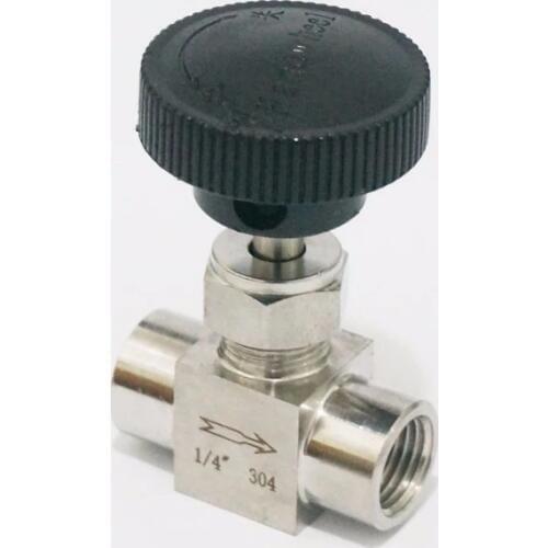 1/4" BSP Equal female Thread 304 Stainless Steel Flow Control shut off valve Needle Valve 915 PSI Water Gas Oil