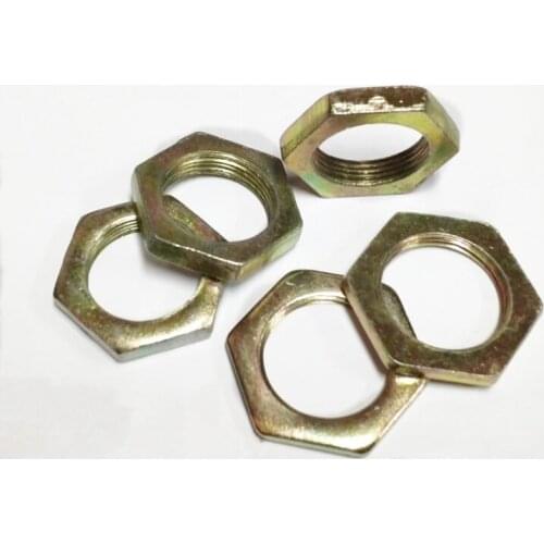 51pcs M6 M8 M9 M10 M12 M13 M14 color zinc hexagon Ultra-thin nuts hex fine teeth locking flat nut GB808 2mm-5mm thickness