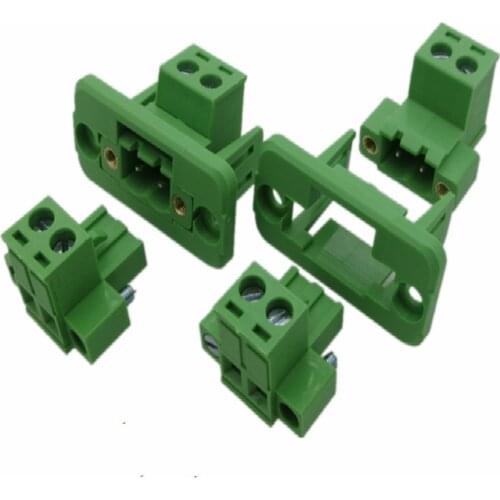 5sets Through-wall Welding-free Terminal 2P/3P/4P/5P/6P/8P 2EDGWC 5.08mm 2P/3P/4P/5P/6P/8P Fixed Terminal on The Plug-in Panel