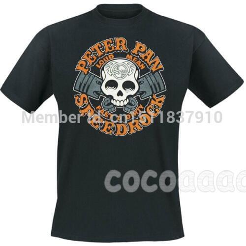 7 designs Streetwear Punk Style Peter Pan Rock Brand men women shirt 3D skull Hardrock heavy Metal 100%Cotton skateboard