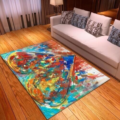 Abstract heart painting carpet living room dining room 3D printing carpet home bedroom decorative rugs childrens room art mats