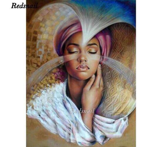 Home art Diamond Painting Abstract girl 5d DIY Diamond Embroidery Square Round drill Mosaic rhinestone African wome EE1176
