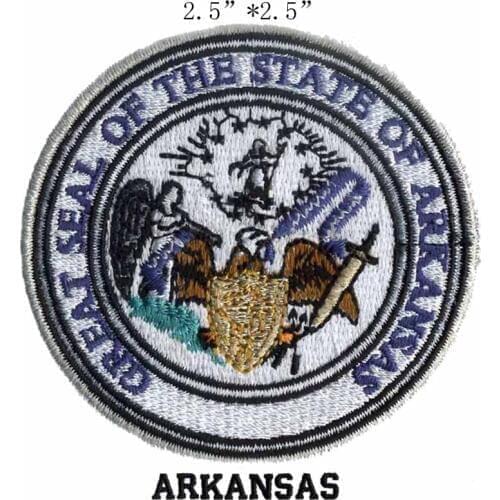 Arkansas State Seal 2.5" wide embroidery patch for blue color/patch serie a/sons-of-anarchy