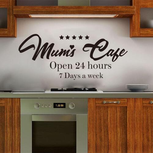 Large Kitchen Dinning Room Mum Cafe Quote Wall Sticker Kitchen Dinning Room Family Love Quote Wall Decal Vinyl Home Decor