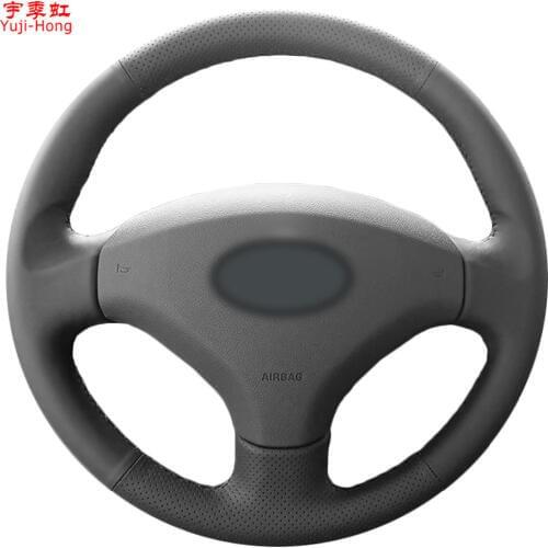 Yuji-Hong Artificial Leather Auto Steering Covers Case for Peugeot 408 2010-2011 Car Styling Hand-stitched Cover