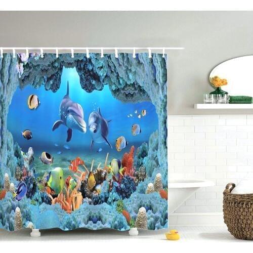 Dafield 3D Shower Curtain Waterproof and Mildew Resistant Polyester Bathroom Waterfall Wall Landscape Art Painting