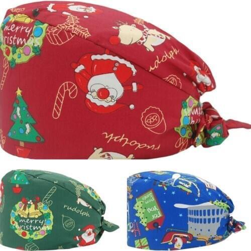 Surgicals cap Breathable Santa Claus sweat-absorbent beauty salon pet grooming scrubs cap gorros quirurgicos mujer scrubs caps