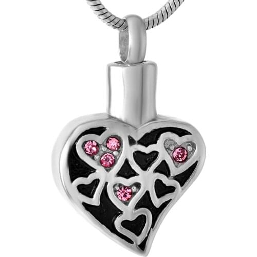 IJD9506 Heart to heart Ash pendant Wholesale or retail Suspension Necklace,Stainless Steel Crematiom Urns Ashes for women