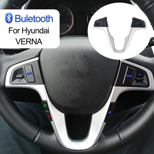 Steering Wheel Button Car Accessories Blue Backlight Bluetooth Audio Volume Music Control Switch For Hyundai VERNA SOLARIS