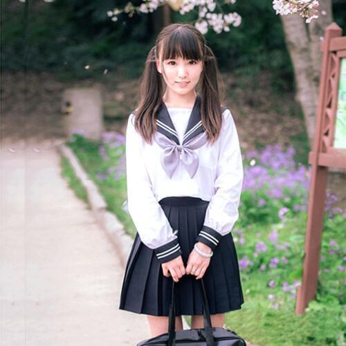 School Uniform Set Student Uniforms Cosplay Japanese/Korean Tie Sailor Suit Sets School Uniform Girl Women Long Sleeve