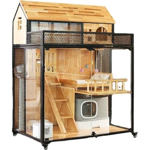 Cat Villa Solid Wood Cat Cage Super Large Free Space Cat Apartment Large Cat Cage Household Pet Cat House Cat Nest