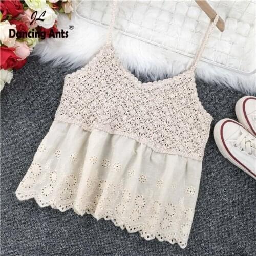 Camis For Women Woman Tank Top Women Lace Vest Sleeveless French Chic Fashion Floral Print Casual Patchwork TeeDropshipping