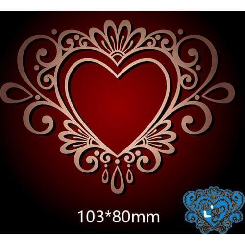 103*80mm lace heart new Metal Cutting Dies for card DIY Scrapbooking stencil Paper Craft Album template Dies
