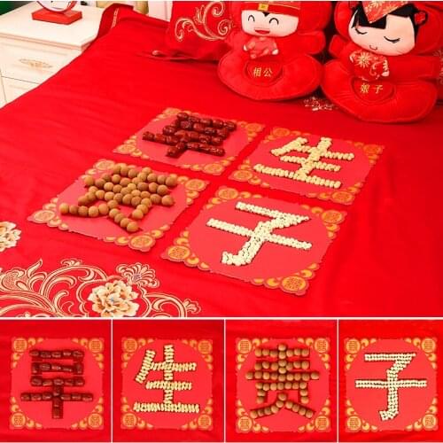 Wedding room layout creative wedding decoration early birth Takako press bed decoration early birth Takako mold wedding supplies