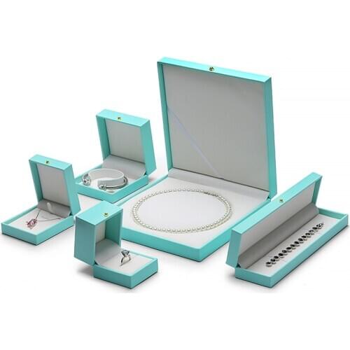 Wholesale Jewelry Gift Packaging Storage Box PU Leather Bracelet Necklace Pendant Ring Display Cases with Custom Logo