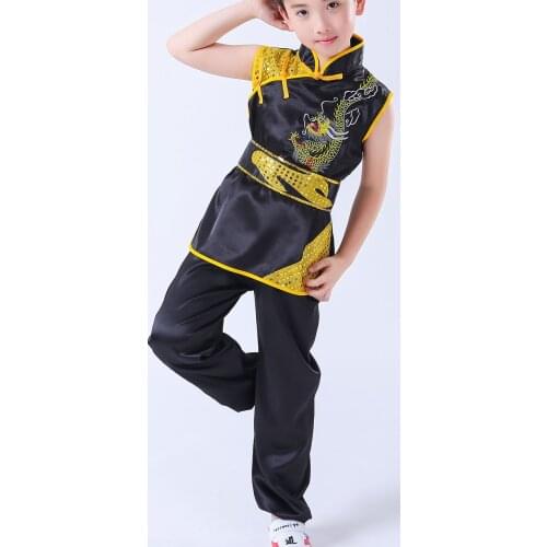 UNISEX 6color kids&Adult sleeveless nanquan martial arts suits wushu kung fu uniforms changquan Embroidery dragon clothing