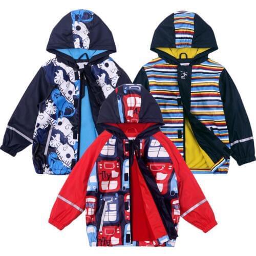 Boys Windproof Waterproof Jacket,Children Hoodies,boy Outerwear,girl Clothes,Kids winter fleece raincoat 2-6T