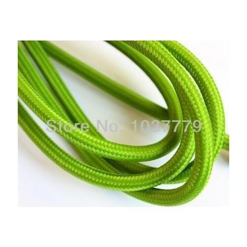 12meters green color Edison vintage pendant lamp cable fabric textile wire