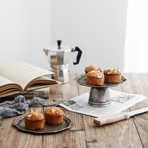 Vintage Wrought Iron Tray Tableware Dessert Plate Creative Cake Dinner Plate Gifts Home Fruit Bread Nut Dried Plat